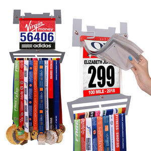 Race Bib Holder + Medal Hanger Display Rack V2-Victory Hangers®